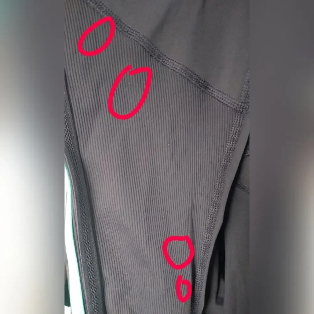 Lululemon Race With Grace Crop Leggings Soot / Bali Breeze Size 4 (Flaws)